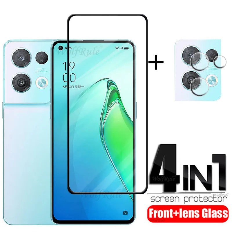 4-In-1 Per Oppo Reno 8 Pro Glass Per Oppo Reno 8 Pro Vetro Temperato Full Cover Hd Screen Protector Oppo Reno 8 Pro Lens Glass