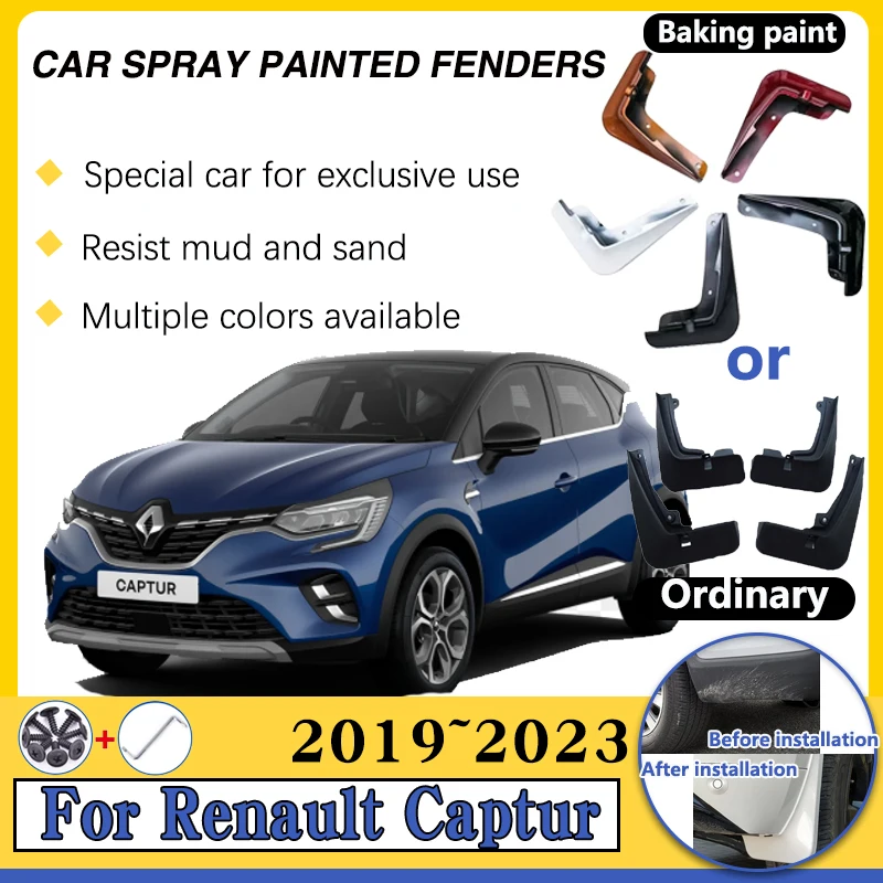 Parafanghi Per Renault Captur 2023 Mitsubishi Asx 2020 ~ 2023 Car Splash Guard Spray Baking Paint Paraspruzzi Sticker Accessori Per Auto