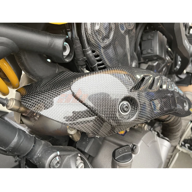Copertura Di Protezione Dello Scudo Termico Di Scarico Del Motociclo Per Ducati Monster 821 Full Carbon Fiber 100%