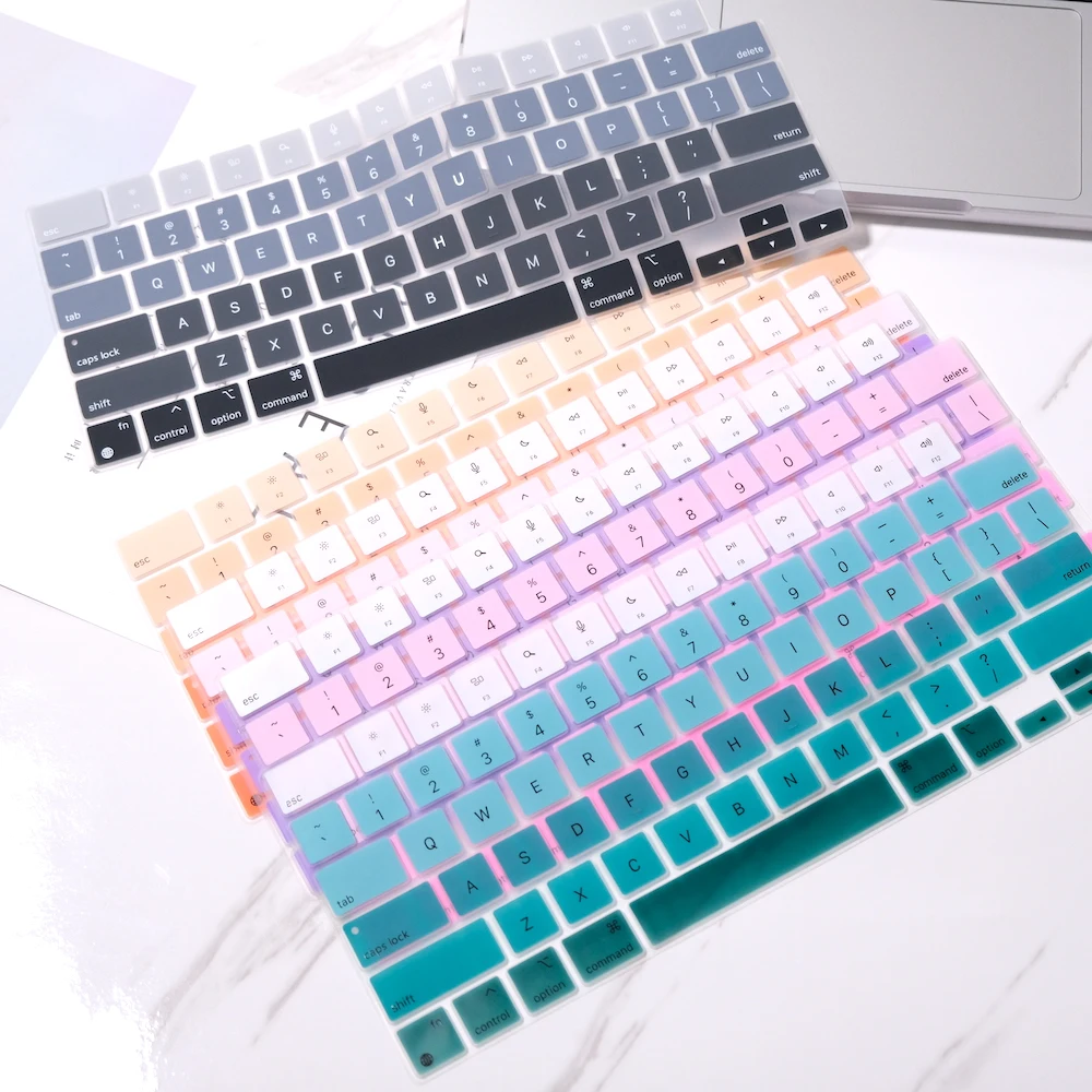 Nuovo 2022 Air M2 Gradient Color Us Keyboard Protector Per Macbook Air 13.6 Pollici A2681 Cover Per Tastiera In Silicone Impermeabile
