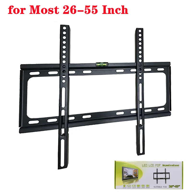 Screws Universal Tv Wall Mount Bracket Flat Panel Tv Frame Mounts With Gradienter For 26-55 Inch Lcd Led Monitor Flat Panel