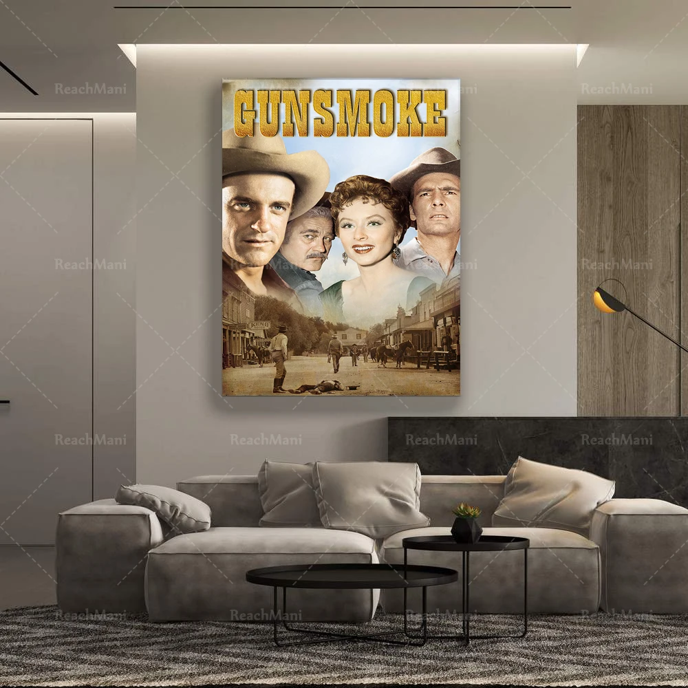 Gunsmoke Western Tv Canvas Poster Art Home Deco-(Senza Cornice)