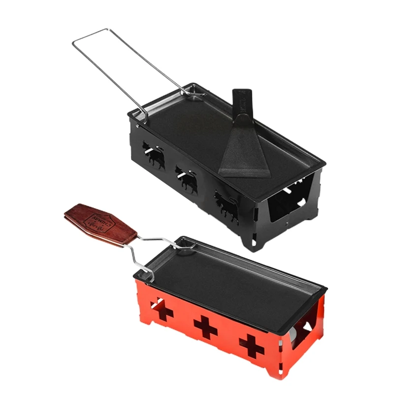 2024 New Portable Cheese Raclette Pan Forno Grill Plate Rotaster Teglia Stufa Spatola