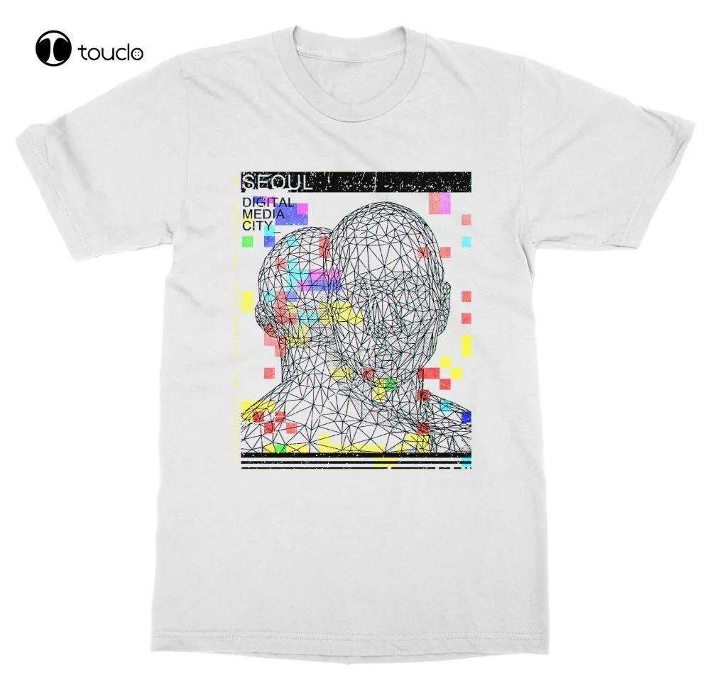 T-Shirt Casual Uomo Tees Seoul Corea Del Sud Digital Media City T-Shirt World Travel Passport Vacation Asia Magliette Divertenti Unisex