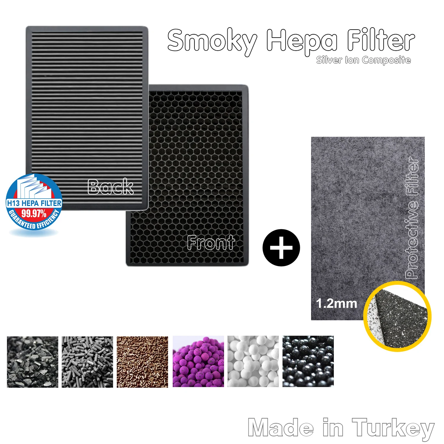 Smog Stop Xiaomi Smartmi Mijia Muslimate Filter Purificatore D'Aria Zhimi Compatibile Extra Smghepa Carbon Combinato Silver Ion Protective