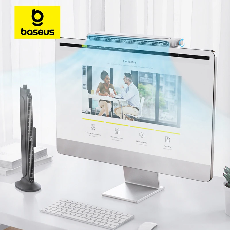 Baseus Rinfrescante Monitor Clip-On Computer Fan Stand-Up Desk Fan Mini Air Cooler Angolo Regolabile Per Office Household Usb Fan
