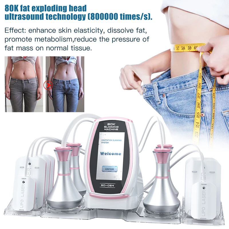 Nuovo 80K Cavitazione Rf Laser Macchina Dimagrante 6 In1 Radio Frequenza Lipolaser Vuoto Pelle Di Serraggio Lifting