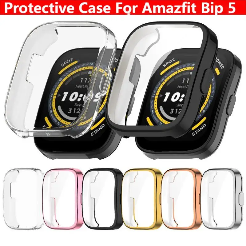 Placcatura Custodia Protettiva Per Amazfit Bip 5 Smart Watch Strap Paraurti Protector Shell Huami Bip5 Smartwatch Shell Accessori