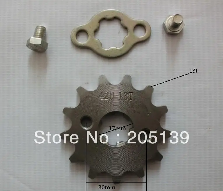 Motocross Motocicleta Scooter 13 Denti 17Mm Pignone Tandwiel Per 420 Catena Moto Bse Motor Pit Dirt Atv Parts Bike