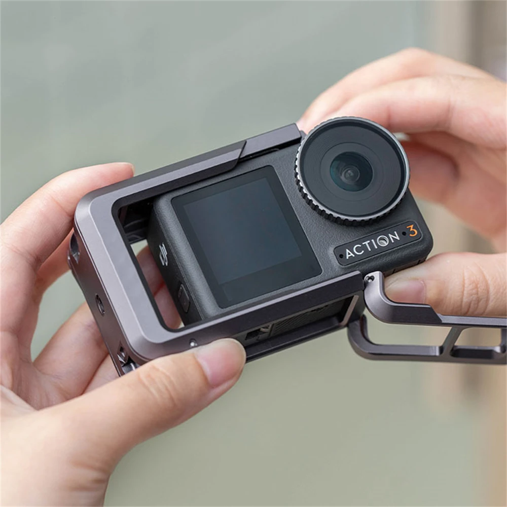 Per Dji Osmo Action 3 Camera Cage All-Around Protection Frame Connection Interface Cold Shoe Extension Light Microfono Expand