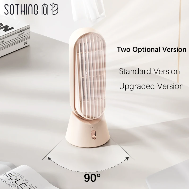 Sothing Desktop Tower Fan Bladeless Type C Mini Desk Fan Shaking Head Standard/Versione Ricaricabile Batteria 4000Mah