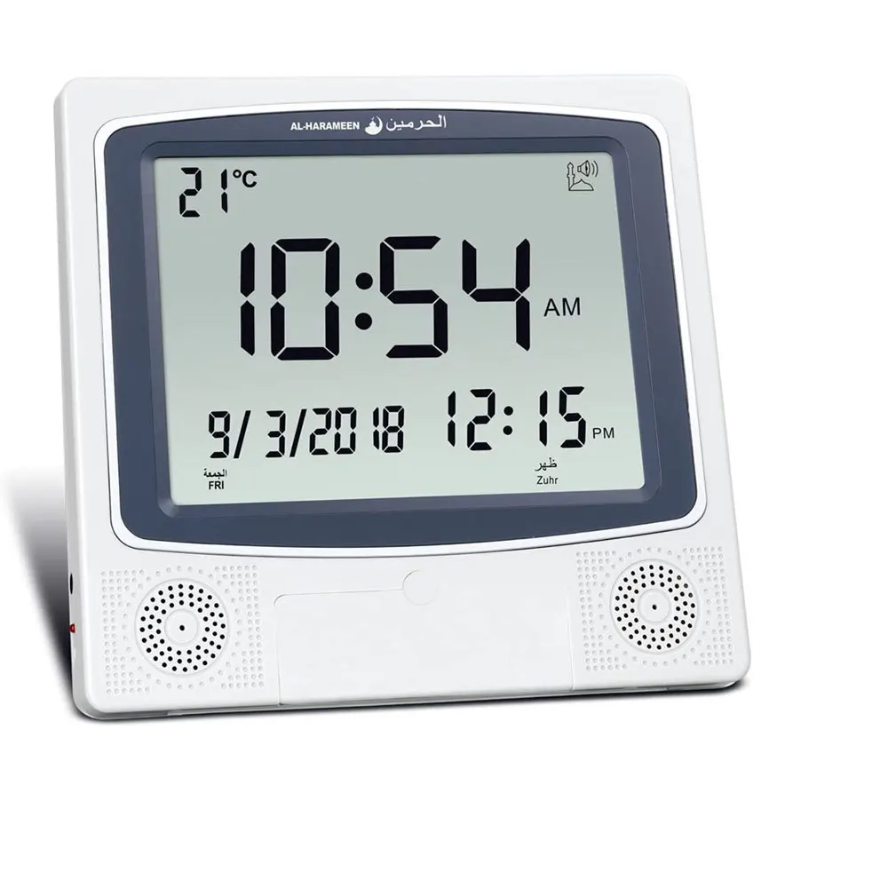 Sveglia Musulmana Schermo Lcd Azan Clock Multi-Lingue Hijir Gregorian Calendari Musulmano Preghiera Scrivania Parete Clcok