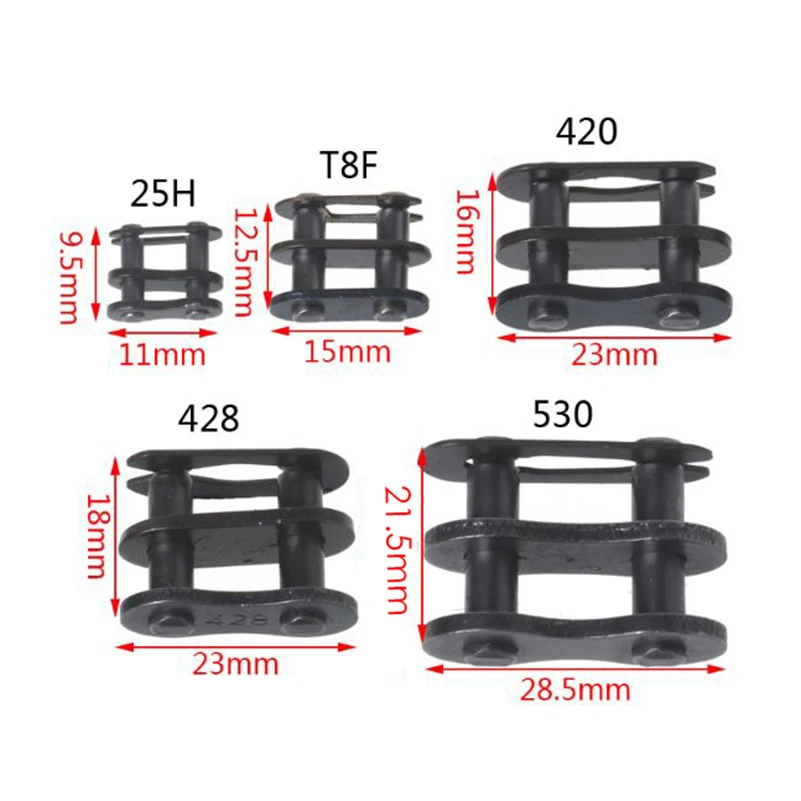 25H T8F 420 428 530 Chain Master Link Pocket Dirt Pit Atv Quad Go Kart E Gas Scooter Moto