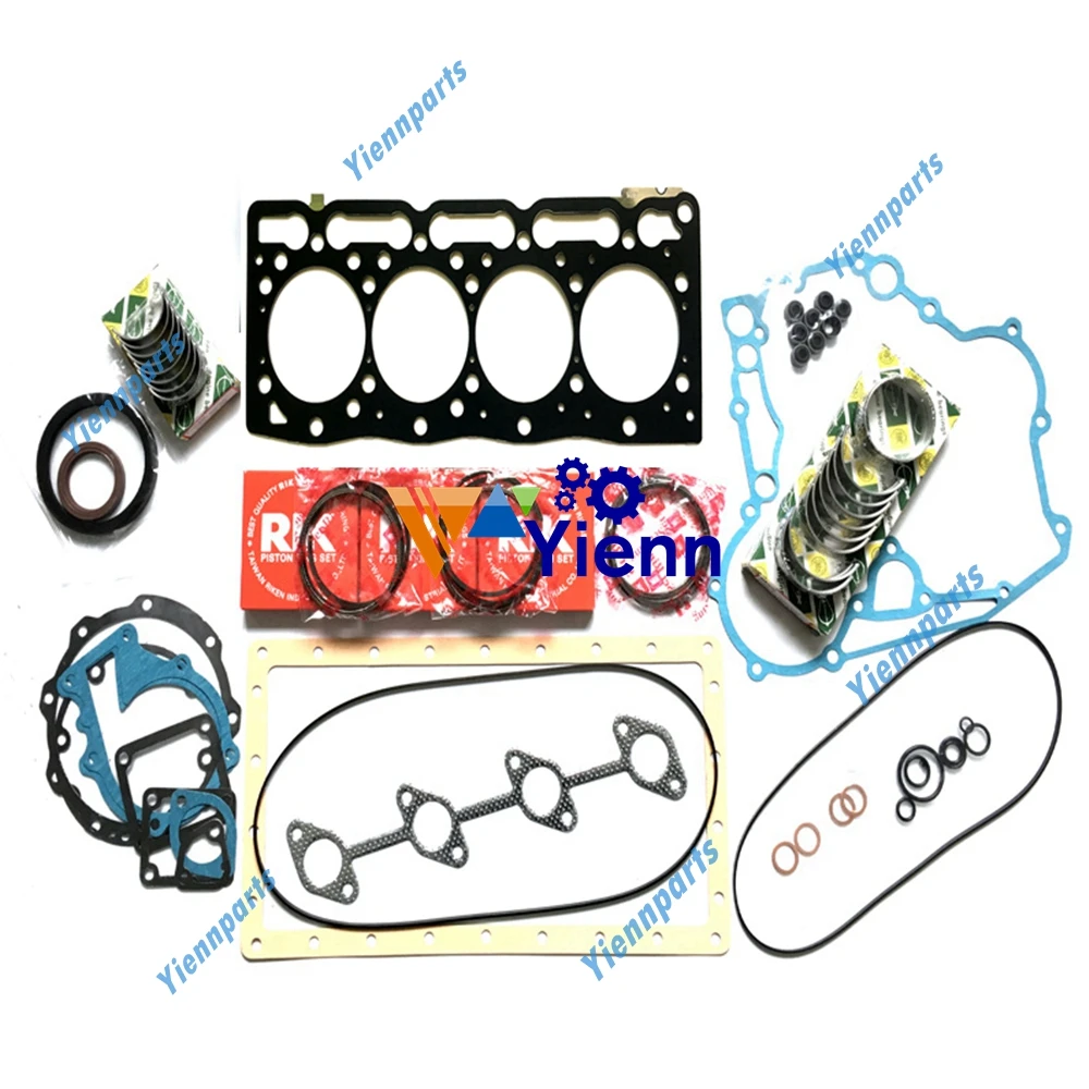 V1505 Revisione Kit Completo Di Guarnizioni Con Anello Pistone Per Kubota Parti Del Motore Diesel Escavatore Bobcat 425 428 Falciatrice F3680 F3990