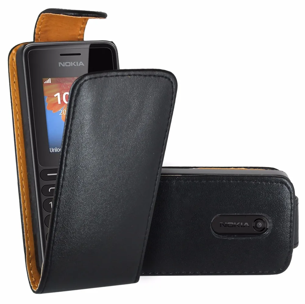 Flip Nero Premium Copertura Della Cassa Del Sacchetto Della Pelle Del Cuoio Per Nokia 108/Nokia 108 Dual Sim