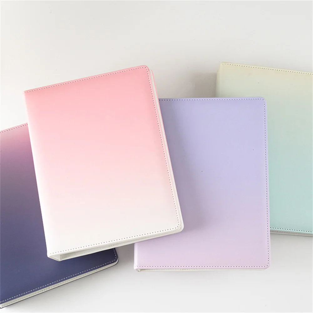 A5 Pu Leather Kpop Photo Album Candy Gradient Color Photocard Binder Album Photo Card Album Mini Collect Scrap Book