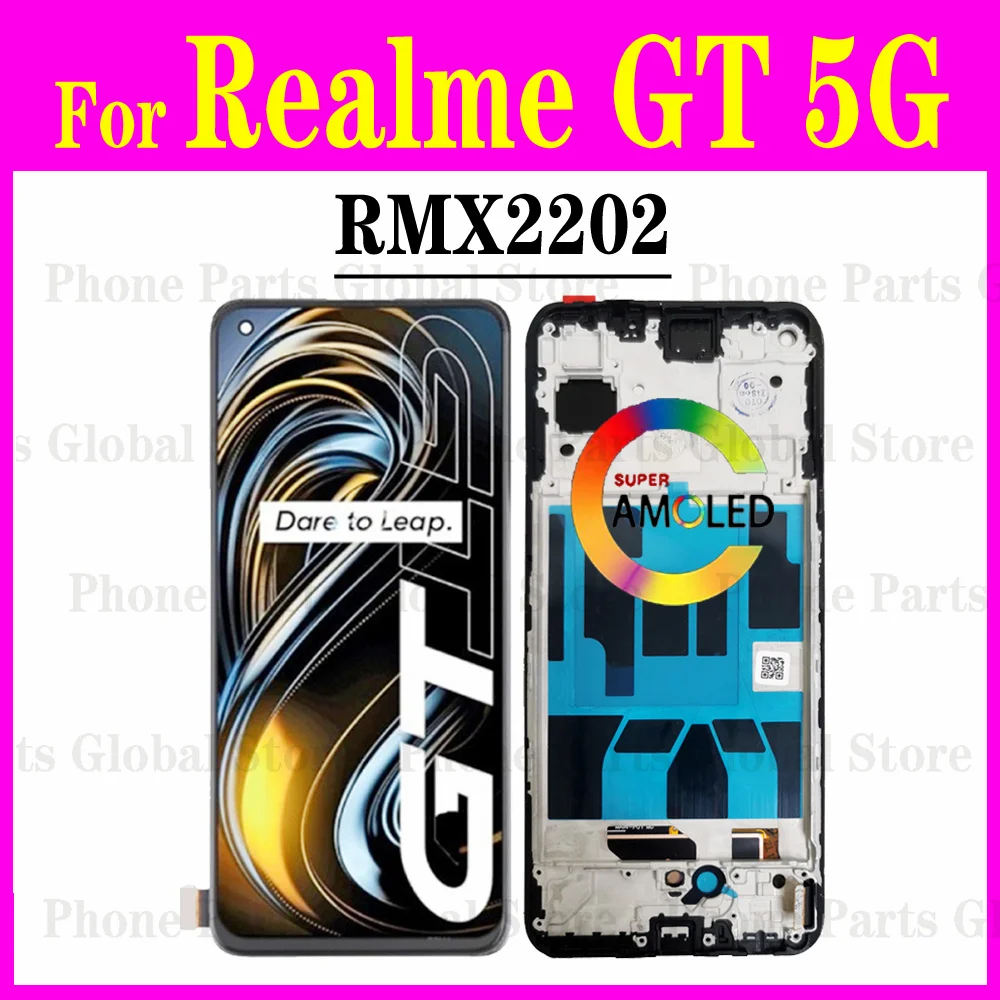 Per Oppo Realme Gt 5G Lcd Con Cornice Rmx2202 Display Lcd Touch Sensor Digitizer Assembly Per Realme Gt 5G Sostituzione