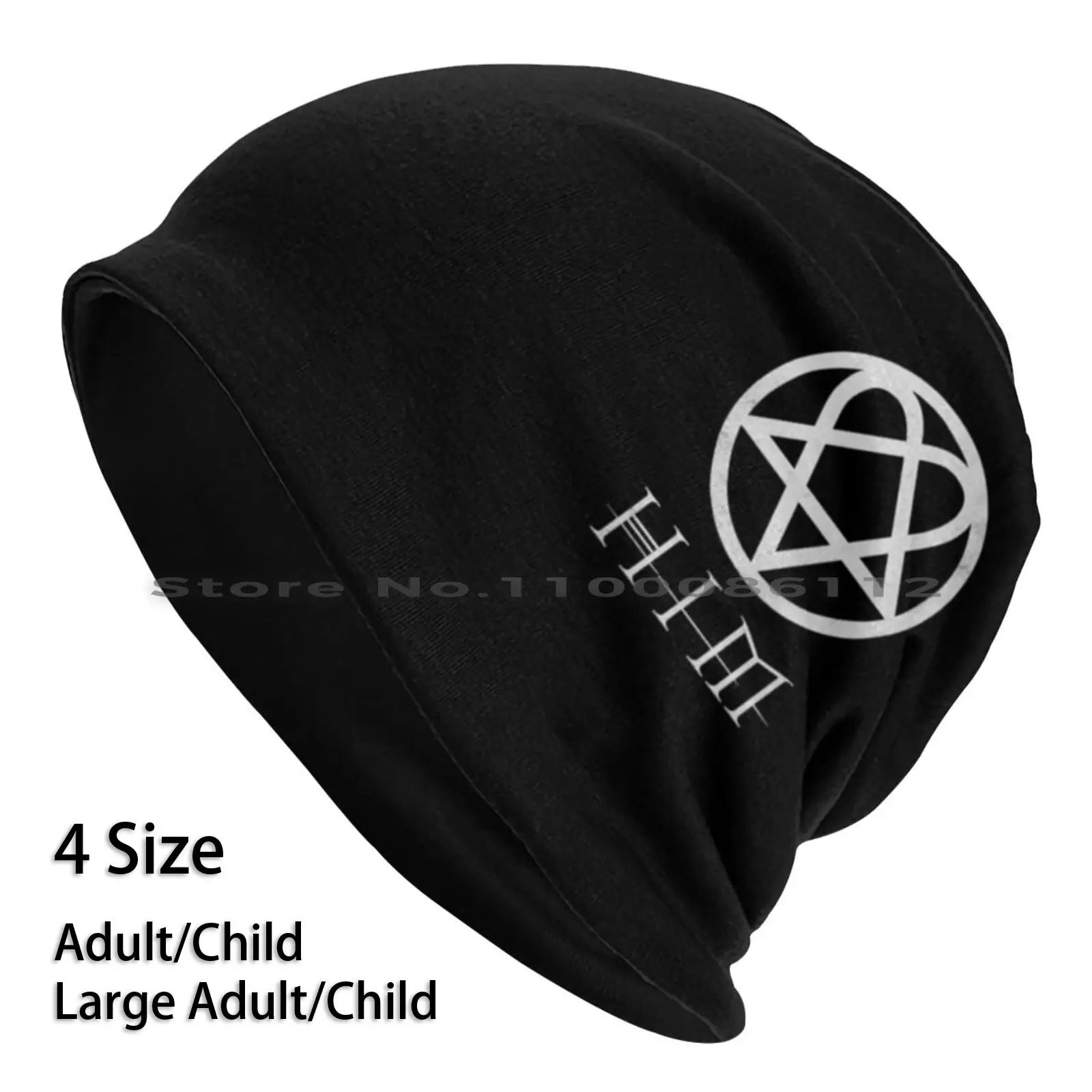 Him Heartagram Berretti Cappello Lavorato A Maglia Him Heartagram Ville Valo Bam Bangera Cappello Lavorato A Maglia Senza Tesa In Metallo Skullcap Reg