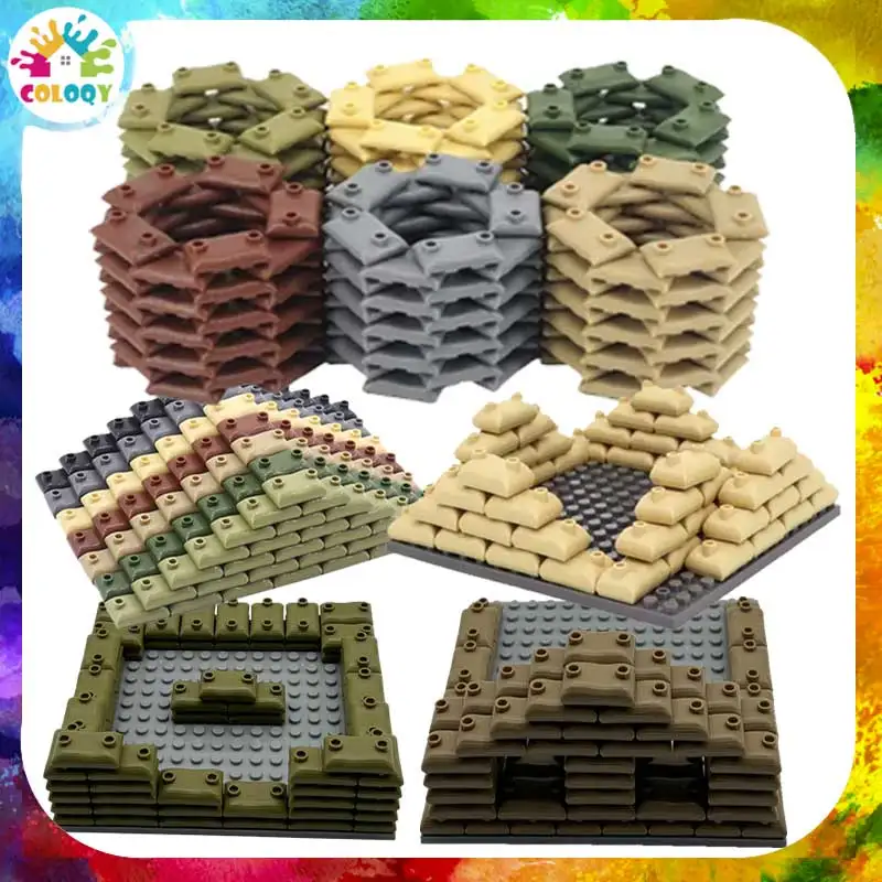 Bambini Building Block Giocattolo Sandbag Barriera Militare Fortezza Base Accessori 50/100/150Pcs Pacchetto Giocattolo Negozio All'Ingrosso