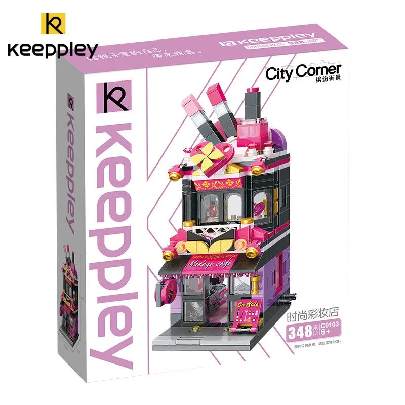 Keeppley Building Blocks City View Scene Coffee Shop Retail Store Architectures Model Assembly Toy Regalo Di Natale Per