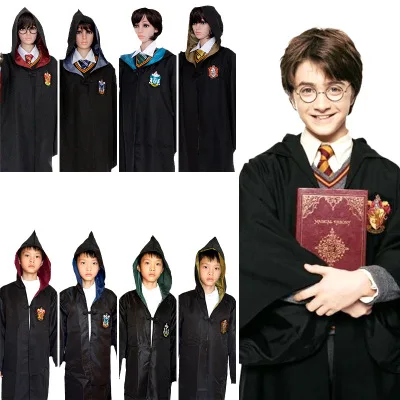 Harrid Gryffindor Slytherin Uniform Party Potter Wizard School Hermione Potter Adult Halloween Cosplay Costume Cape