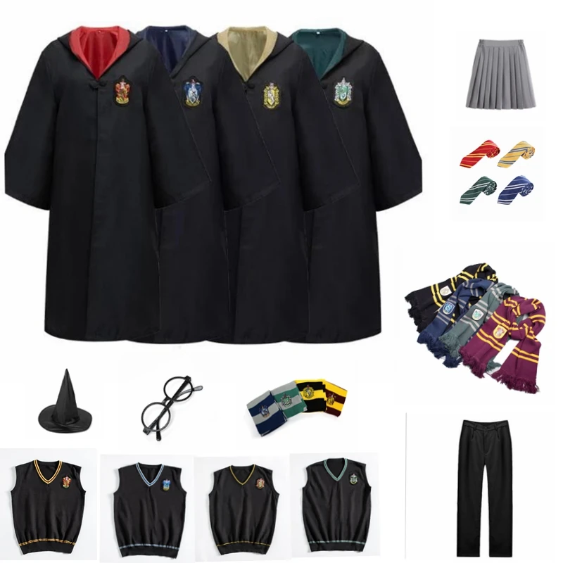 Bambini Adulto Harried Potter Costume Gryffindor Party Costume Mantello Hermione Uniforme Scolastica Donna Uomo Marfa Halloween Costume
