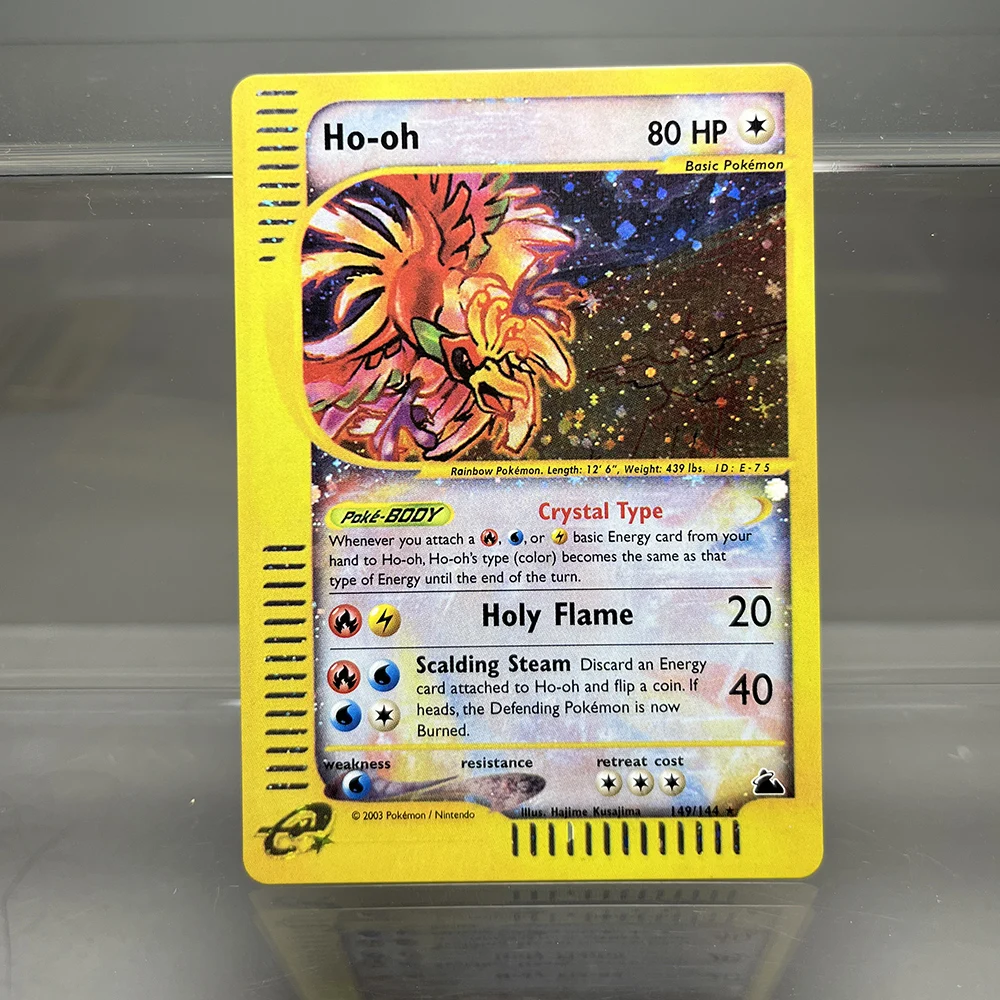 Carte Olografiche Della Serie E-Card Pokemon Ho-Oh Vaporeon Politoed Celebi Charizard Ptcg Scheda Di Gioco Di Carte Proxy Giocattoli Per Bambini