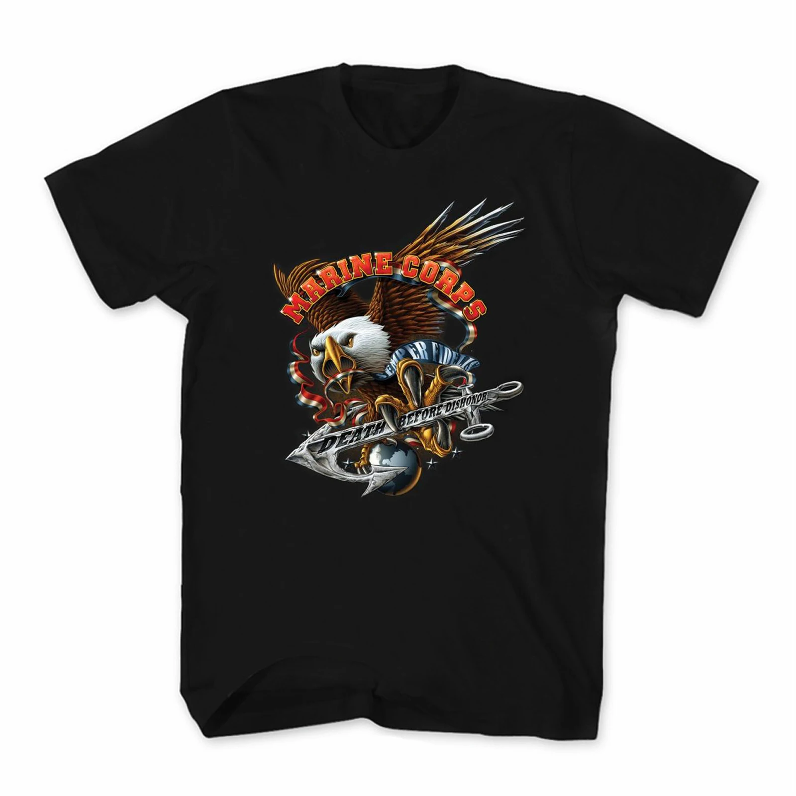 Morte Prima Del Disonore. Nuova Maglietta Us Marine Corps Eagle. Cotone Di Alta Qualità, Top Traspirante, T-Shirt Casual Allentata Nuova S-3Xl
