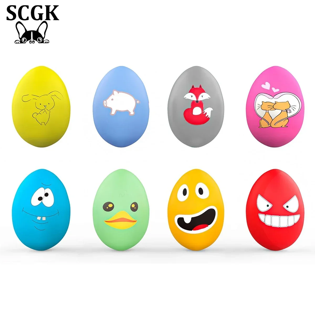 Scgk Bouncy Egg Dog Toys Funny Ball Squeaky Latex Bouncy Egg Con Squeaker Per Cucciolo Cani Di Piccola Taglia Suono In Gomma Morbida