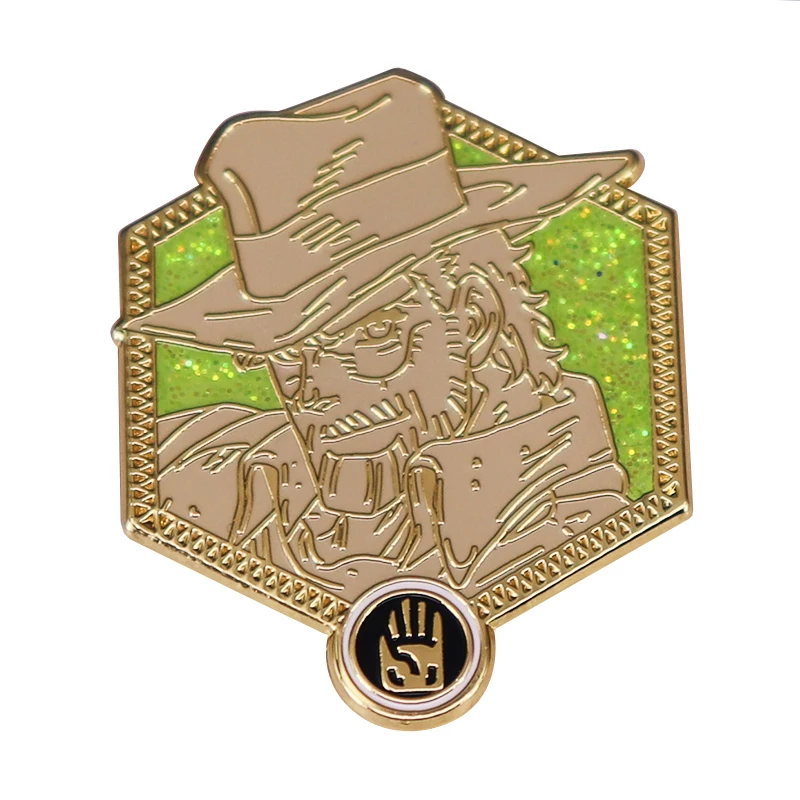 Old Joseph Joestar Smalto Pin Jojos Bizarre Adventure Golden Wind Glitter Spilla Supernatural Power Hamon User Anime Manga