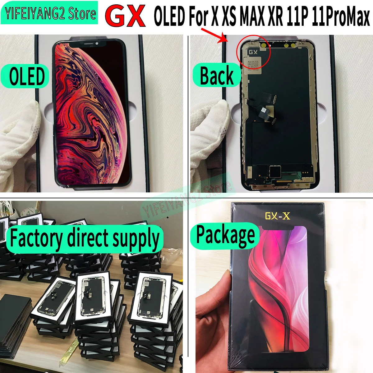 Schermo Lcd Gx Amoled Per Iphone, Gruppo Digitalizzatore, 100% Gx, Xs Max, Xr, 11 Oled, Best Gx Hard Oled