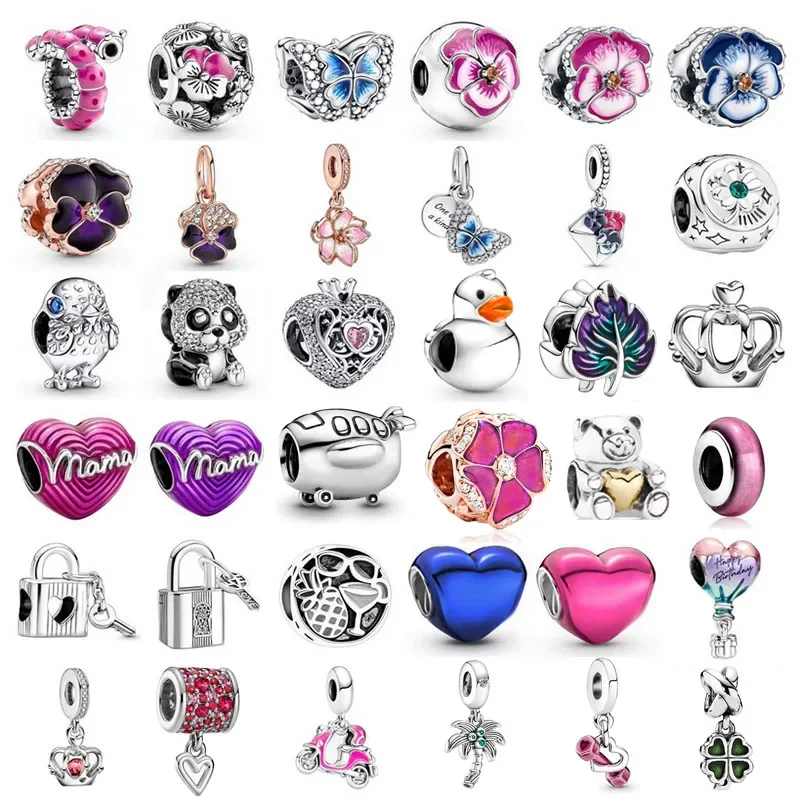 New Flower Blooming Leaf Owl Eagle Mom Crown Charms Beads Fit Handmade Pandora Bracciali Collane Per Donna Uomo Gioielli