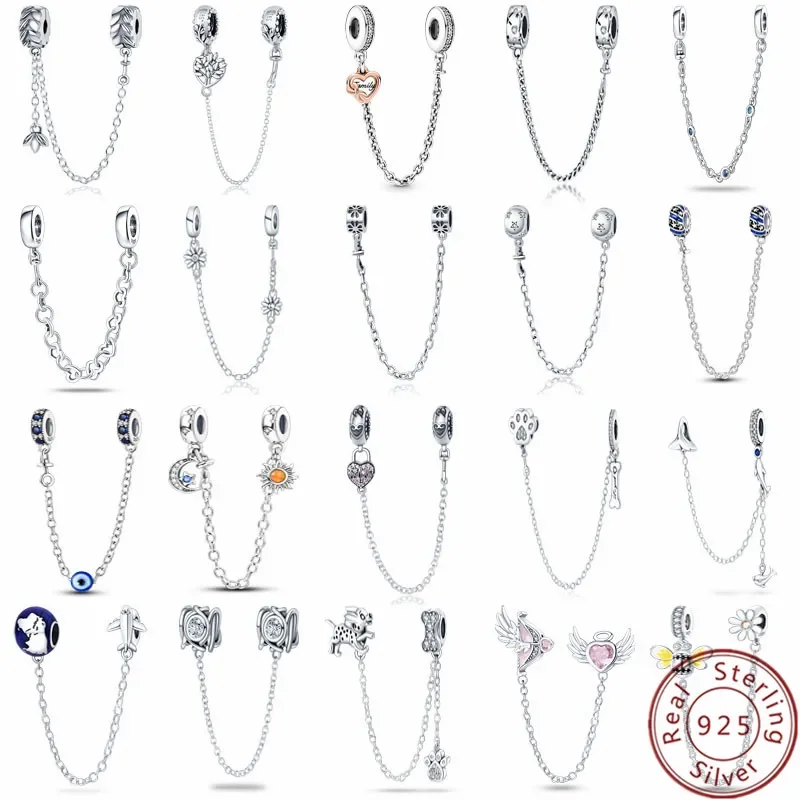 Charm Fit Pandora Bracciali Originali Stars & Moon Sunflower Clasp Catena Di Sicurezza Ciondola La Creazione Di Gioielli In Argento Sterling S925