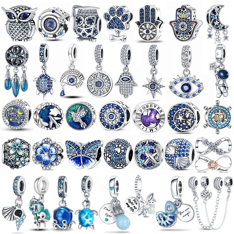925 Sterling Silver Firefly Charms Evil Eye Hot Air Balloon Blue Charms Fit Pandora Braccialetto Originale Gioielli Fai Da Te Che Fanno Regalo