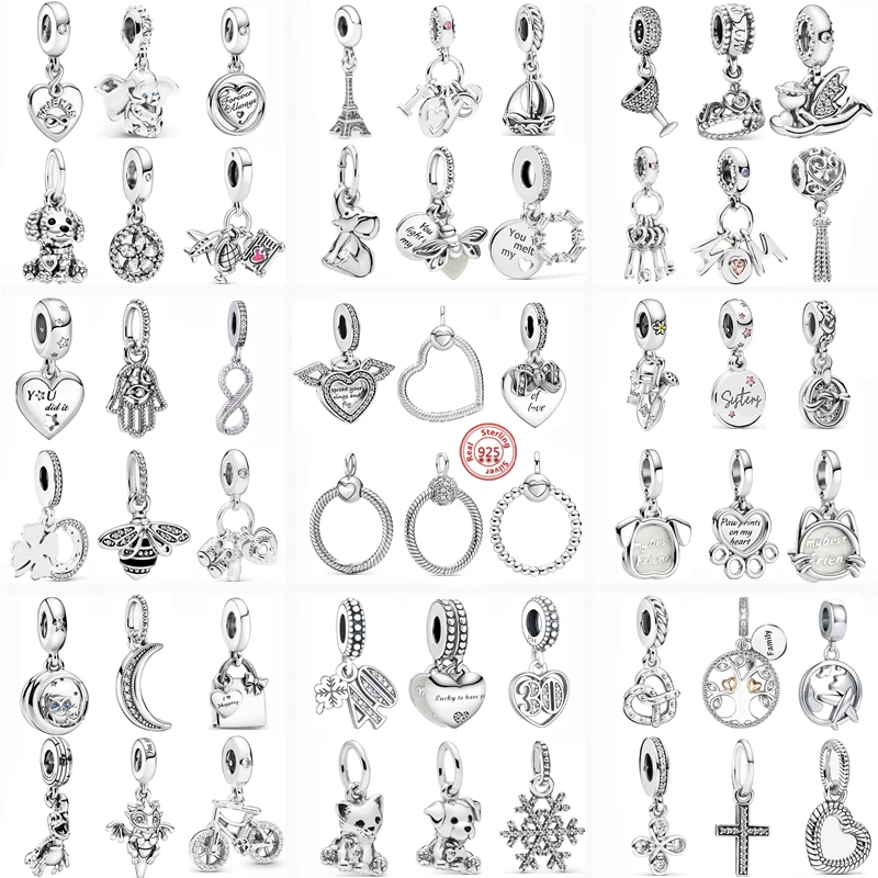 2023 Hot Fashion Heart Friend Cat Dog I Love You Ciondolo Fit Originale Pandora Charm Beads Bracciale Donna 925 Gioielli In Argento Regalo