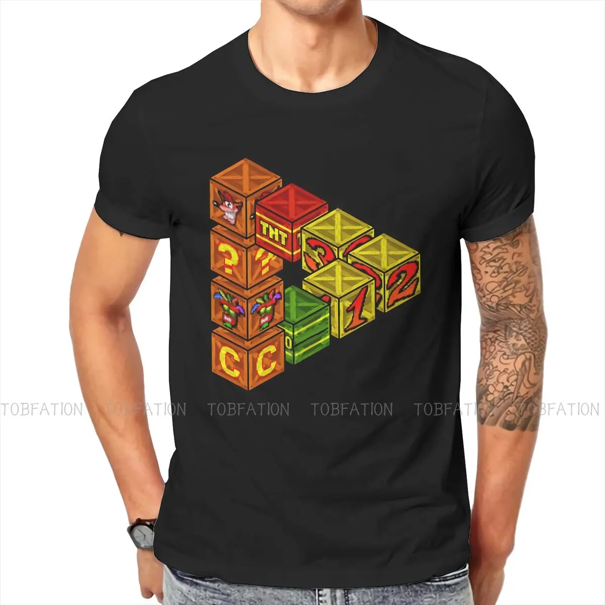 Mystery Crates Fashion Magliette Crash Bandicoot Game Men Graphic Fabric Streetwear T Shirt Girocollo Big Size