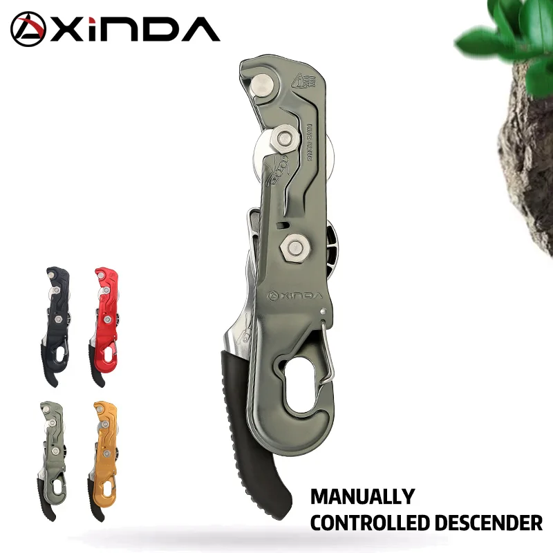 Xinda Professional Rock Climbing Dispositivo Di Discesa Stop Handle-Control Abseiling Device Downhill Discenser Rappelling