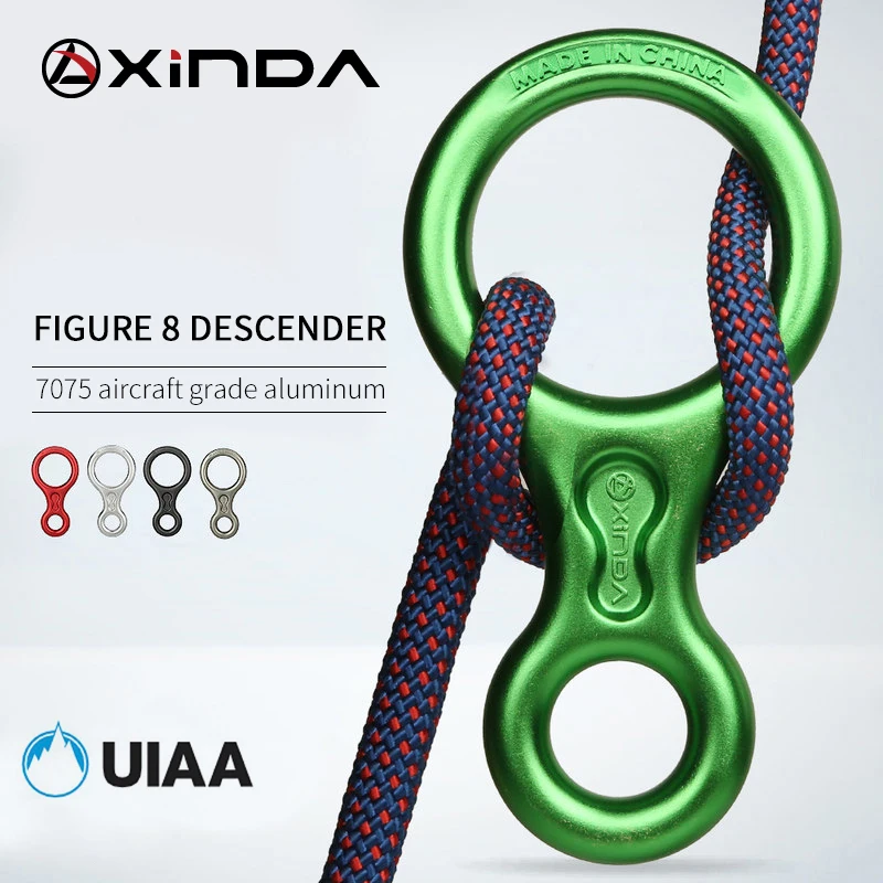 Xinda Rock Climbing 8-Shape Ring Abseiling Device 35Kn Discensore Belay Rappelling Rescue Eight Ring Outdoor Descent Kit