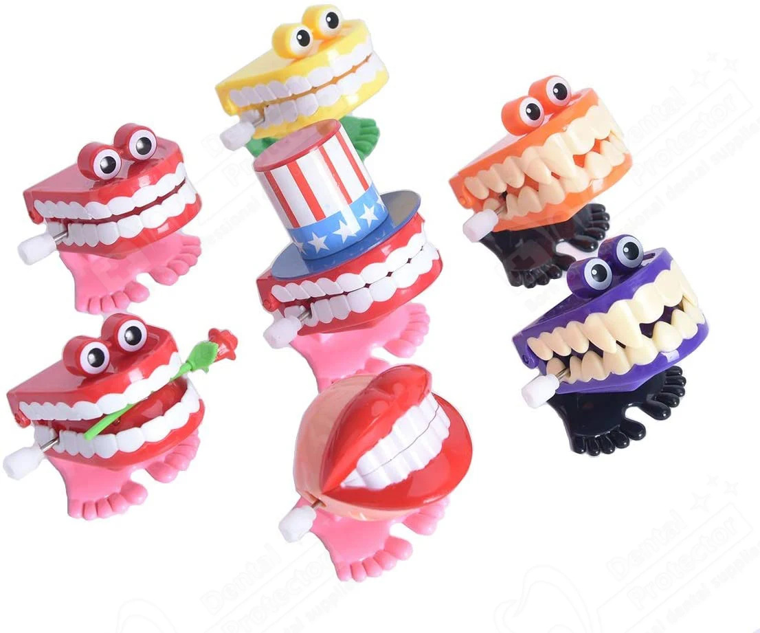Protector Walking Teeth Toys 7 Pezzi, Wind-Up Chattering Teeth Smile Small Wind Up Toy Feet Knickknack Per La Decorazione Del Desktop Di Casa