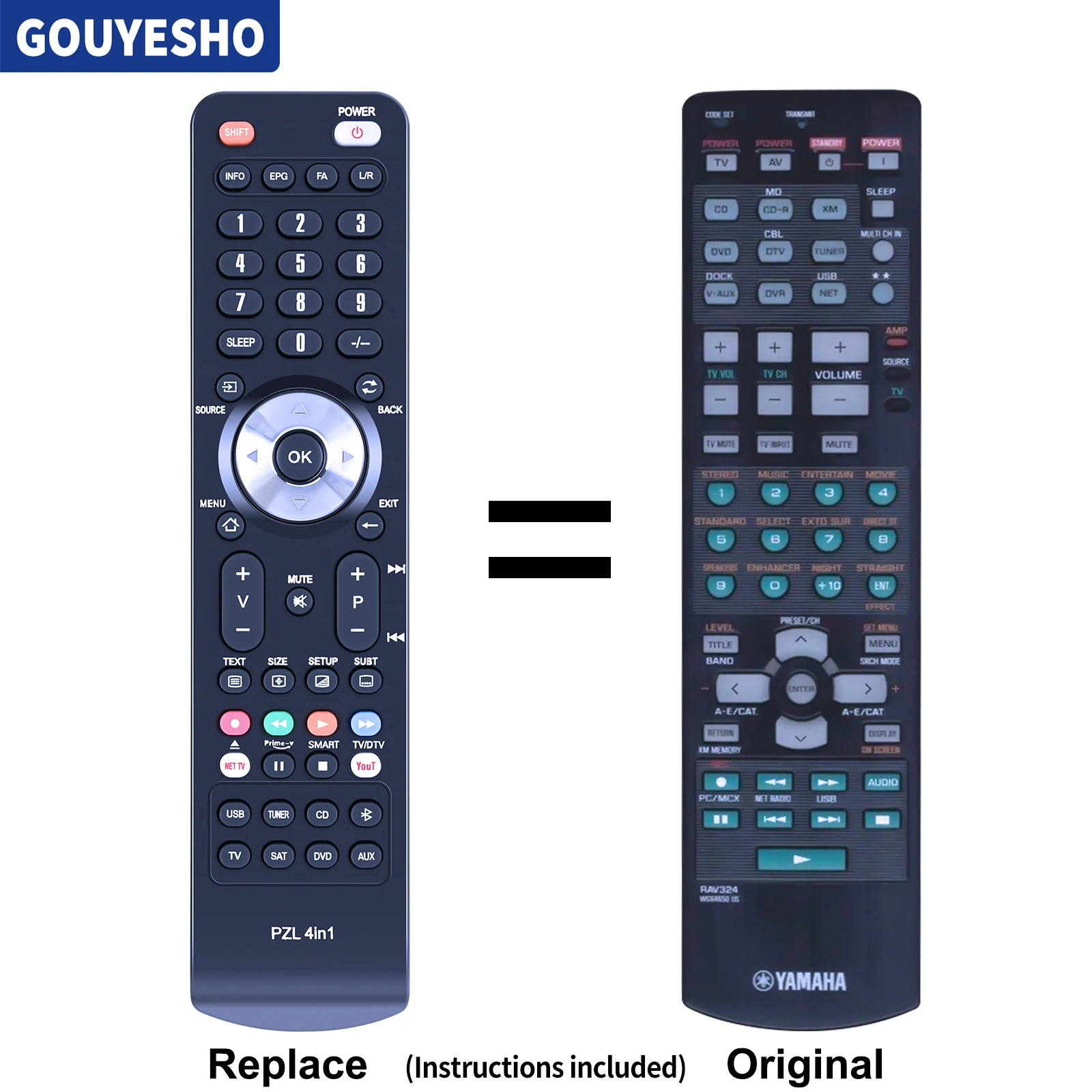 Nuovo Telecomando Rav324 Wg64650 Per Yamaha Htr-N5060 Rx-N600 Rx-N600Bl