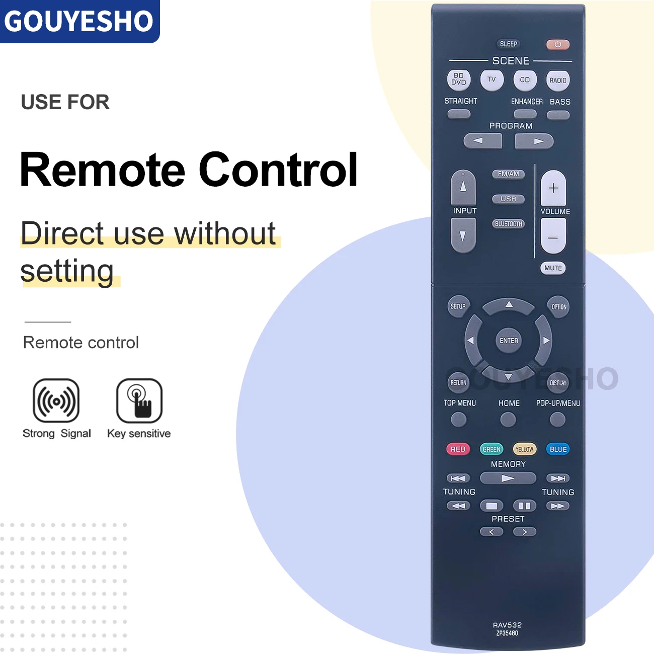 Rav532 Zp35480 Telecomando Per Ricevitore Av Yamaha Rx-V383 Rxv383 Rx-V383Bl