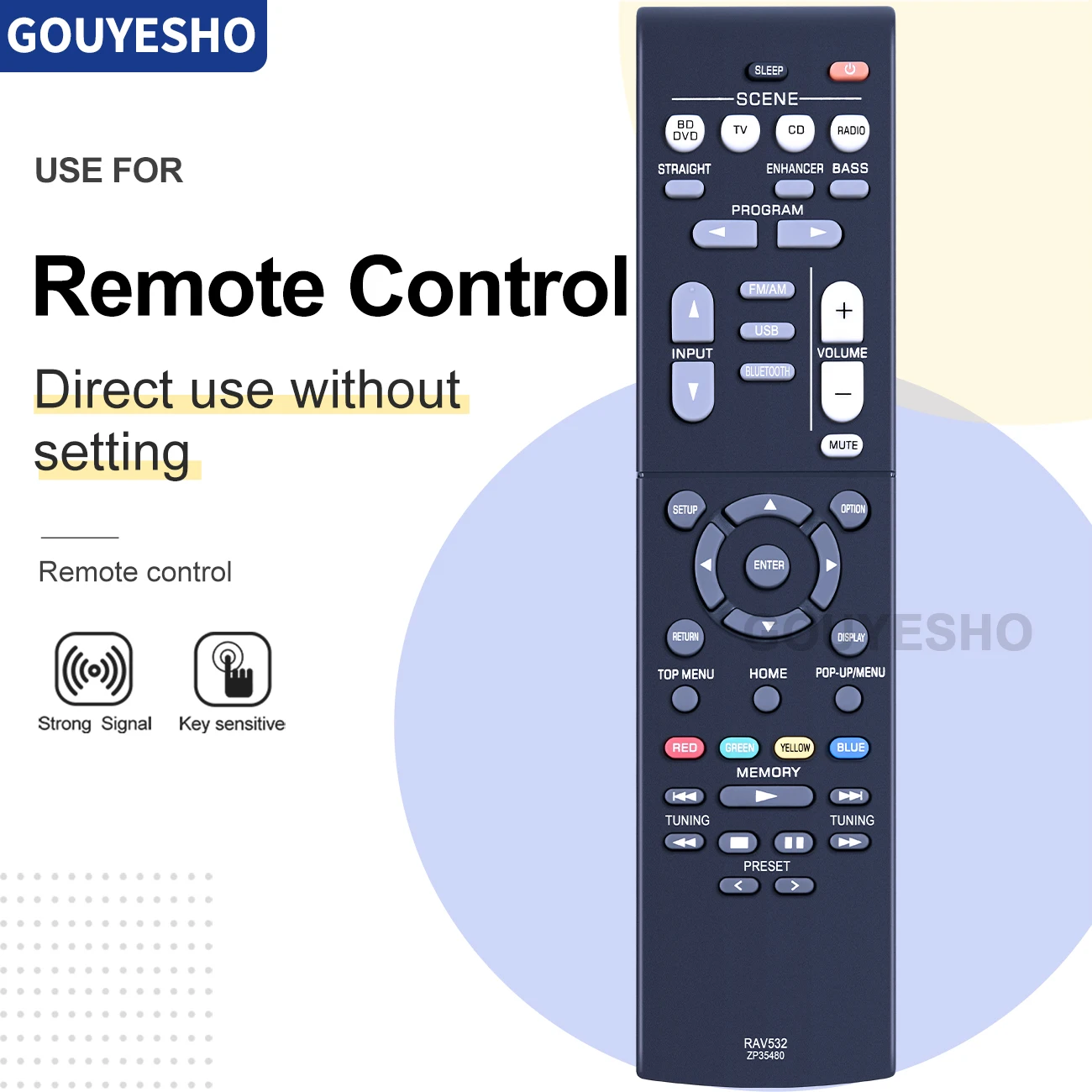 Rav532 Zp35480 Telecomando Per Ricevitore Av Yamaha Rx-V383 Rxv383 Rx-V383Bl