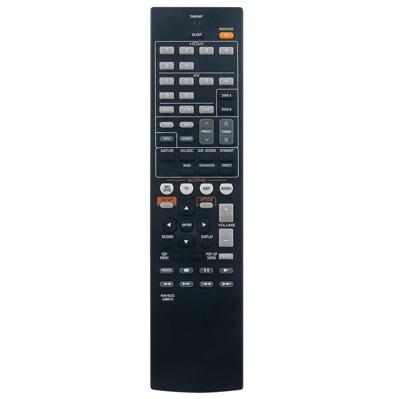 Sostituzione Telecomando Rav522 Per Ricevitore Yamaha Av Rx-V477 Rx-V577 Rx-V477Bl Rx-V577Bl Rxv477 Rxv577 Muslimdurevole