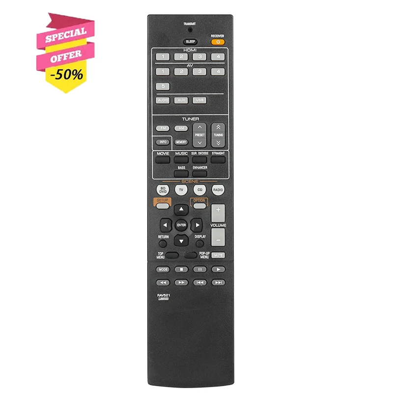 Telecomando Rav521 Per Ricevitore Yamaha Av Rx-V283 Rx-V373 Rx-V375 Rx-V377 Rx-V381 Rx-V383 Rx-V385 Rx-V471 Rx-V475 Rx-V477