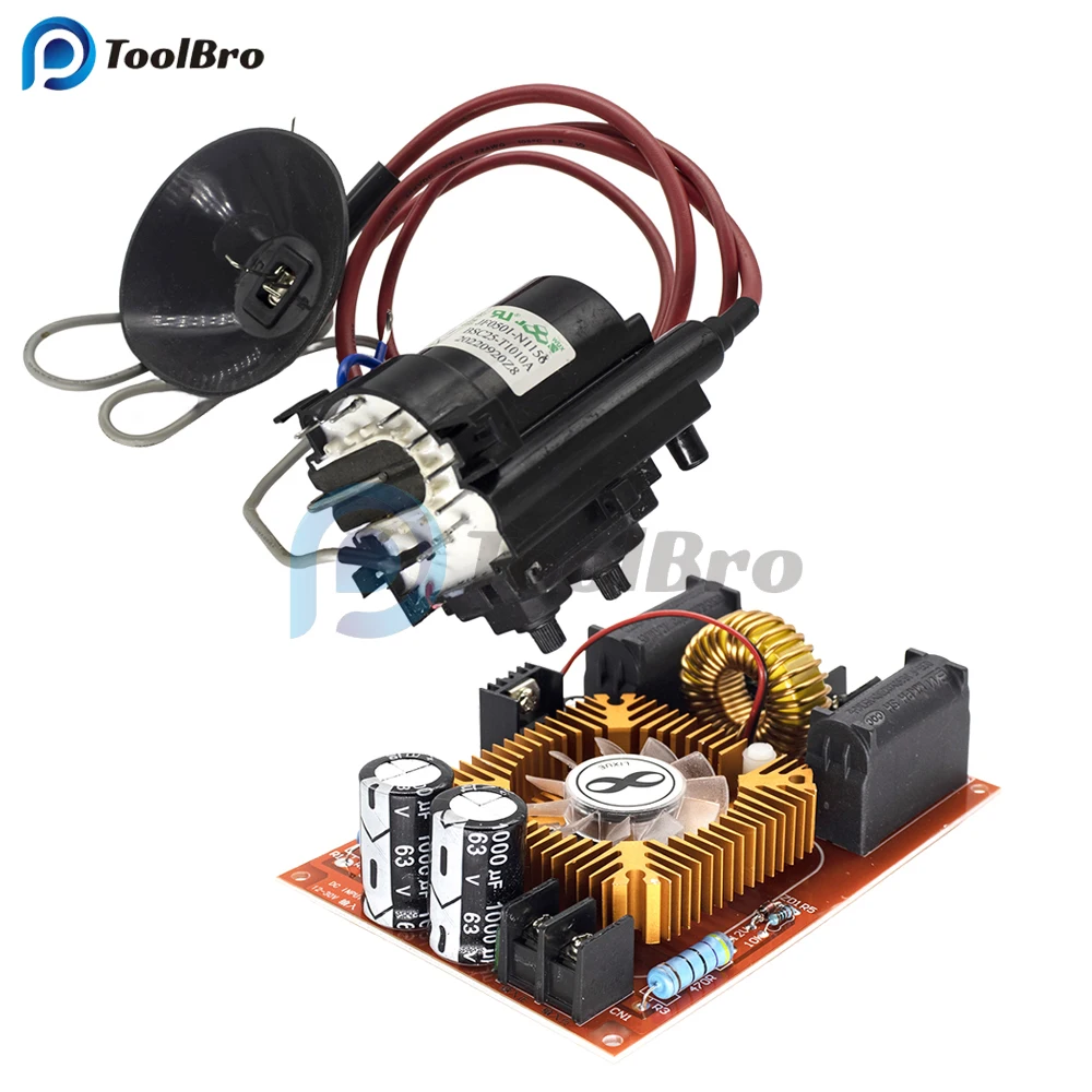 250W 15A Dc 12-30V Zvs Scheda Driver A Induzione + Bobina Tesla Generatore Di Accensione Flyback Generatore Ad Alta Tensione Ventola Di Raffreddamento