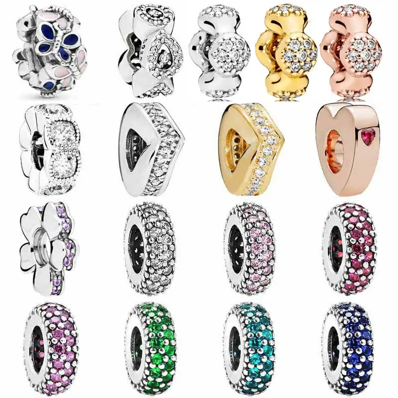 Pave Inspiration Magnolia Bloom Arrangiation Love Pods Spacer Charm 925 Sterling Silver Beads Fit Fashion Bracciale Gioielli Fai Da Te