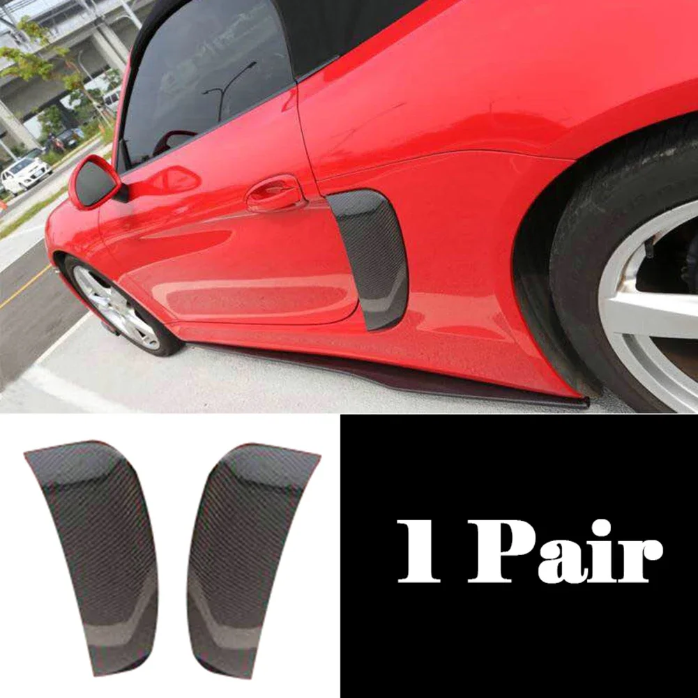 2Xcar Leaf Plate Simulazione Uscita Sfiato In Fibra Di Carbonio Decor Side Air Flow Sticker Per Porsche Cayman Gt4 2014