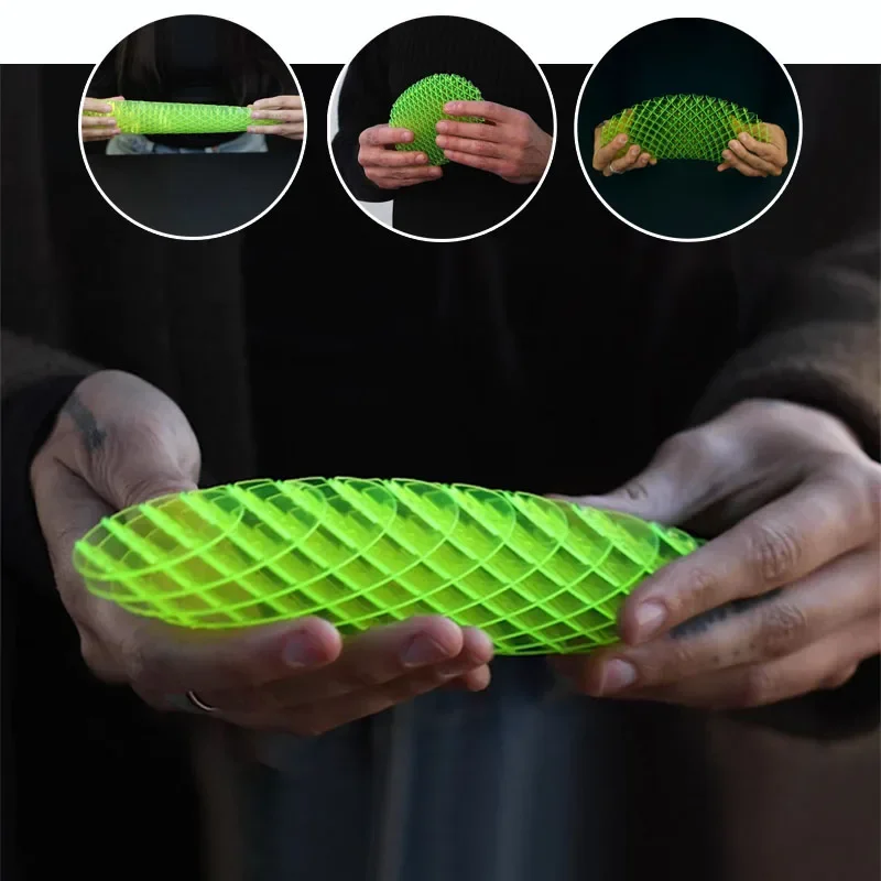 Morphing Worm Big Fidget Toy Fidget Worm Unpacking Morphing Worm Six Sided Pressing Stress Relief Squishy Worms Antistress