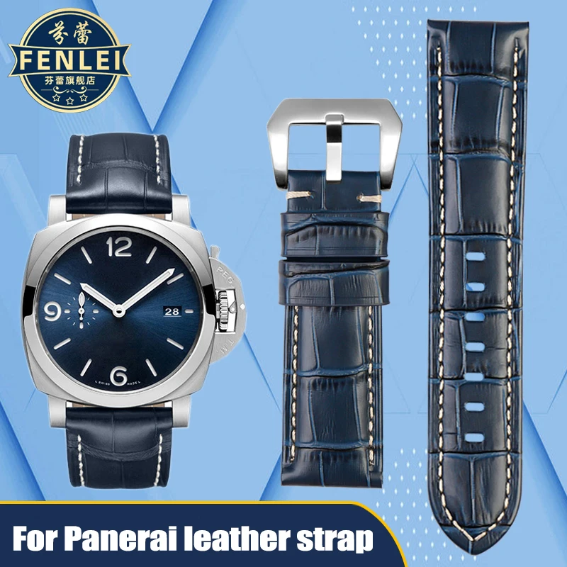 Cinturino Impermeabile Di Alta Qualità Per Panerai Pam688 441/1313 Cinturino Per Orologio Blu Da Uomo In Pelle Di Vacchetta Accessori 22Mm 24Mm 26Mm