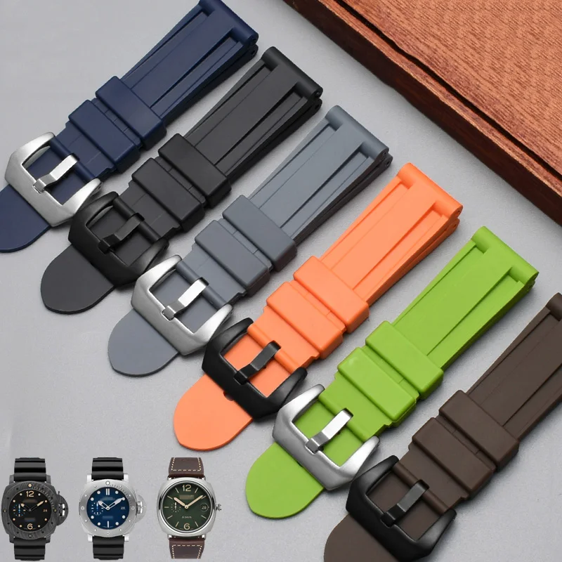 Per Cinturino In Silicone Serie Panerai Pam441 Pam359 Pam111 Cinturino In Gomma Di Alta Qualità 22Mm 24Mm 26Mm Bracciale Mimetico
